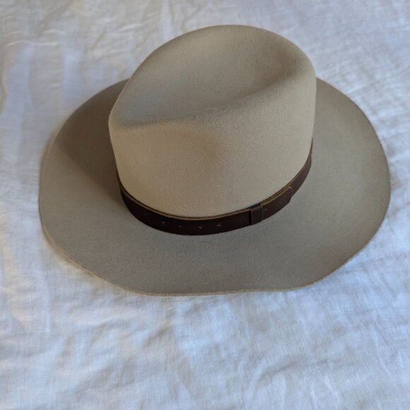 Wyeth 100% Australian Wool Taupe Felt Cowboy Hat - Picture 4 of 11
